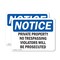Signmission Private Property No Trespassing Violators OSHA Notice Sign, Plastic, 10in W x 7in L, 2PK OS-2PACK-NS-P-710-L-17856 - alternate 1